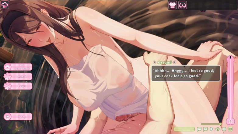 NSFWOtaku: 変態ゲーム - サマークローバー - かすみの温泉親密セックスシーン