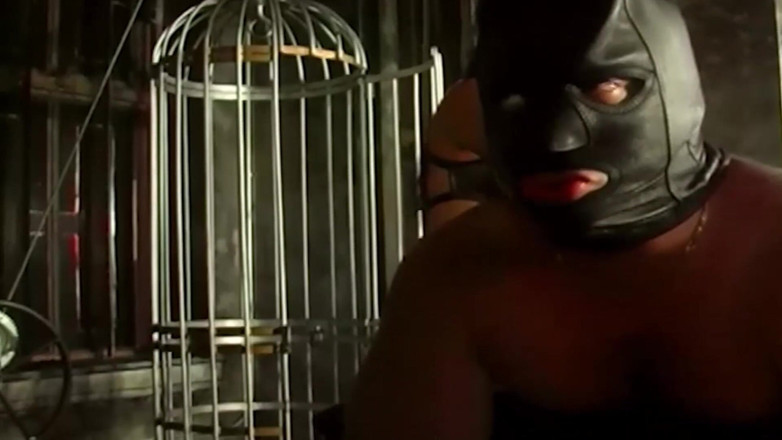 EroticOnly Fetish: Brunetka Dominatrix škádlí svého maskovaného otroka v kleci