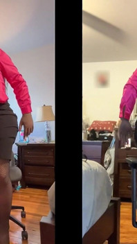 Black Baby Danae in Sexy Skirt Suit Hitching up Her Skirt