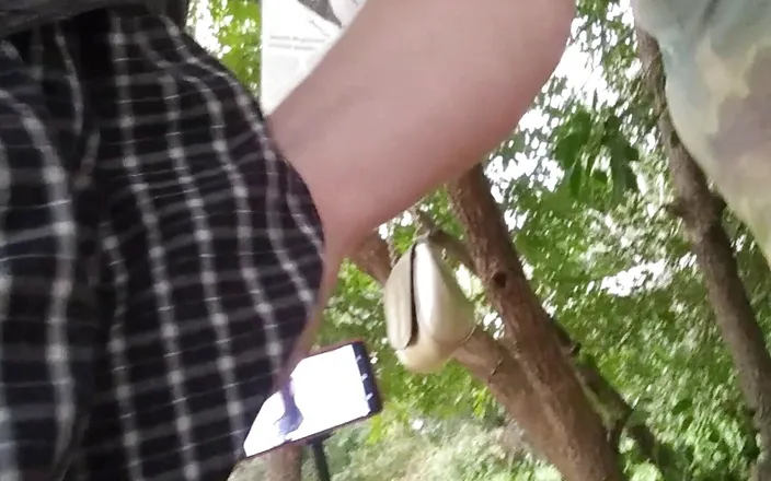 Zona901: Jerking off my cock under the trees after work 3