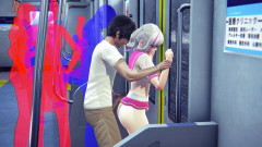 Waifu club 3D: Vysokoškolačka šuká do zadku v autě metra