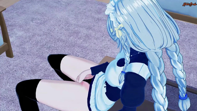 Hentai Smash: Grayfia Lucifuge fingers herself in the living room. Colllege DxD...