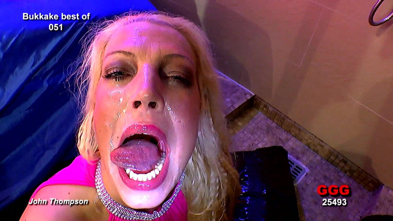 Fuck Cumshot Party: Ggg John Thompson - blond slampa suger kukar i Wild Bukkake...