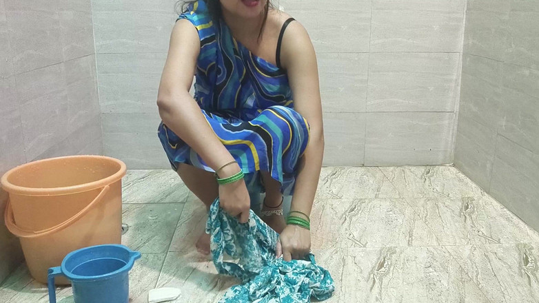 Saarabhabhi6: Stepmom Lets Stepson Fuck Her While Cleaning the Clothes