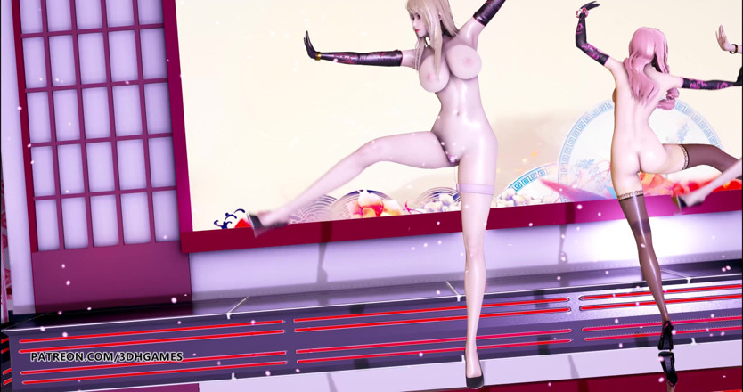3D-Hentai Games: Tougen renka - голий танець ahri kaisa seraphine, гарячий еротичний танець