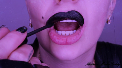 Goddess Misha Goldy: Glossy black lips get total control over you! Mesmerizing JOI