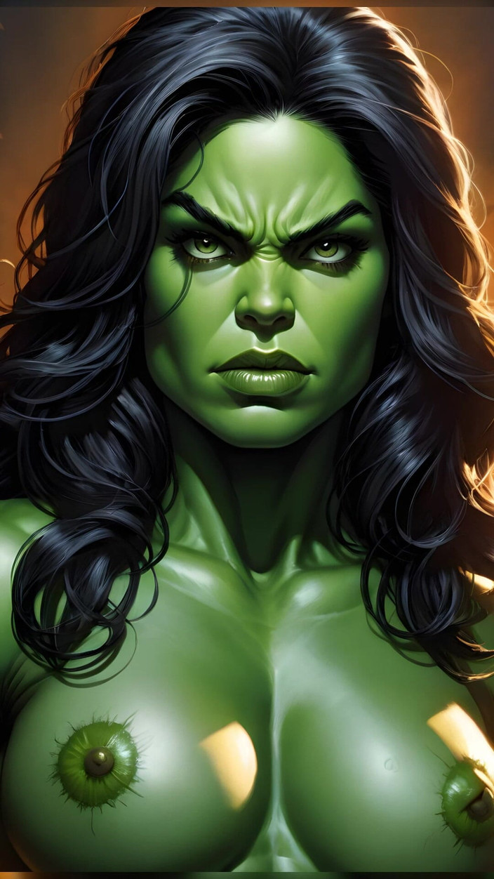 LustRender: Хтивий смарагдовий powerhouse fantasy ai арт слайд-шоу