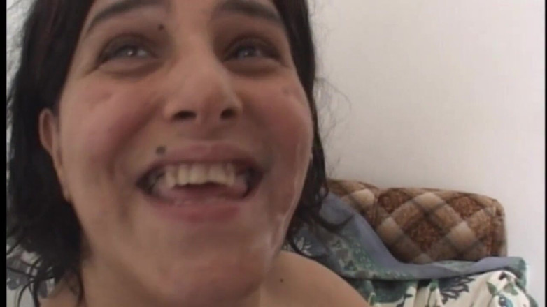 Real Home Made: Chunky amateur brunette gets busy with two cocks