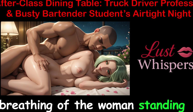 LustWhispers: Sexhistoria för engelska ljud - Matbord efter lektionen: Lastbilschaufför professor &amp;bystiga Bartender...