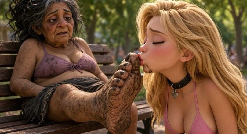 YOUR BEST FANTASY: Woman Worships and Cleans Dirty Street Feet with Her Tongue...