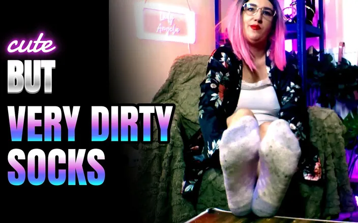 Lady_Angela: Lady Angela Cute but Dirty Socks Glasses Red Lipstick Femdom...