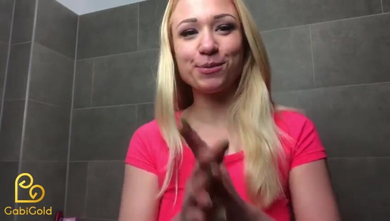 Gabi Gold: German teen shows in shower her pussy and ass