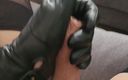 Jessica XD: Bordure en lingerie noire sexy, bottes et gants en cuir
