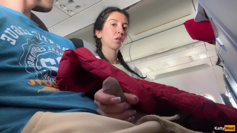 Katty West: Public Dick Flashing in Airplane - Girl Brought Me to Cumshot...