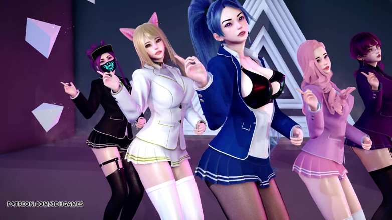3D-Hentai Games: [MMD] STAYC - liga legendaris kda striptis panas RAN2U Ahri Akali...