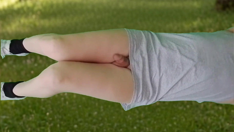 Kitty_Cross: 888 White Pretty Femboy on Green Grass Booty Soft Body...
