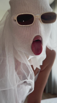 White Masked Bride Ass up Doggy Tease