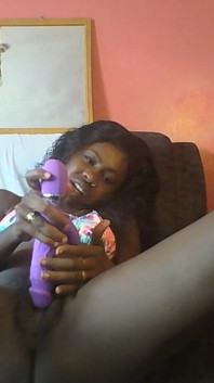 Black Pearl Purple Vibrator Fucking
