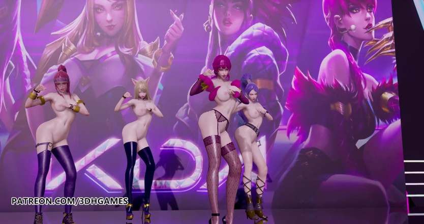 3D-Hentai Games: Black Pink - How you like that naked dance, Ahri, Akali,...