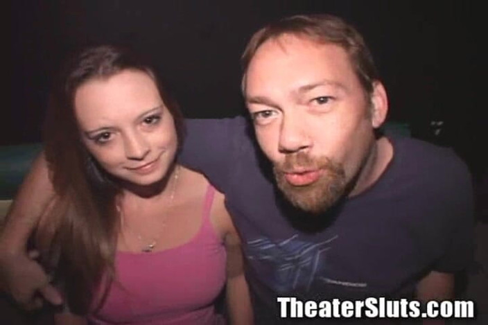Theater Sluts: Anal Teen Pretty Girl Gangfucked in Porno Theater Ass Fucking...