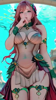 Deep Sea Fantasy! the Pink-haired Mermaid Queen Lounges in the Azure Palace, Fingertips Tapping the Water, Staff Trembling.