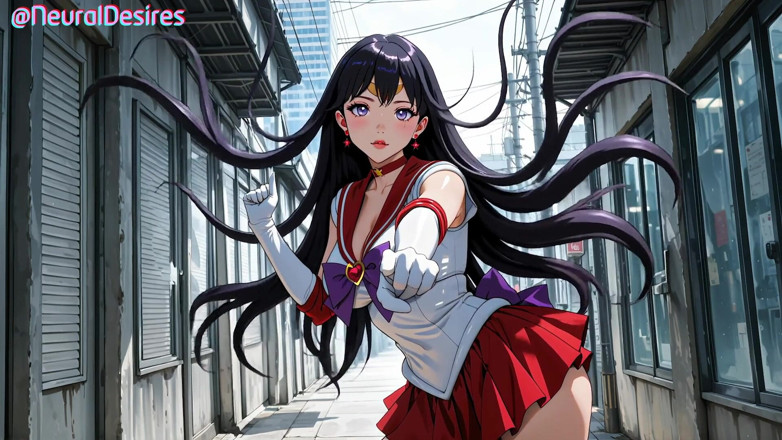 Neural Desires: Sailor Mars'Fire Kiss of Desire (parodia) - wygenerowane Ai