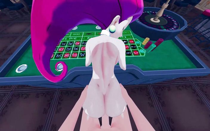 Hentai Smash: 火箭队的杰西在赌场被你第一人称视角性交，让你射在她的阴户里 - 成人动漫。