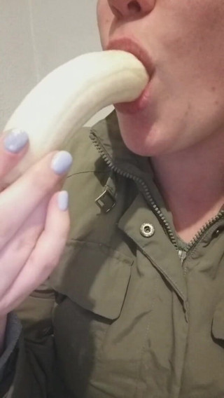 The Blue Eyed Fairy: Banana sucking close up