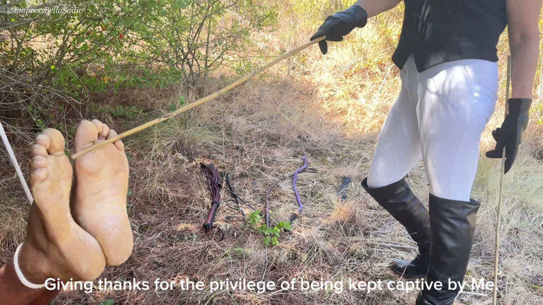 Empress Bella Sadic: Falaka in the Woods with Empressbellasadistic Having Fun