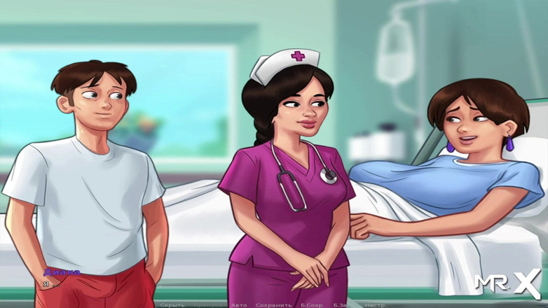 Mr Studio X: Summertimesaga - verpleegster speelt met pik en neemt het dan in...