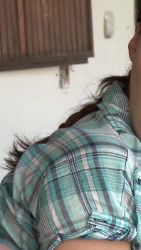 Beautiful brunette sucks on cock and gets her butthole fucked by big dick