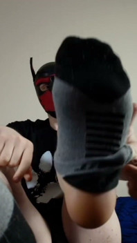 Playful Pup Tease Tickles Crotch Close