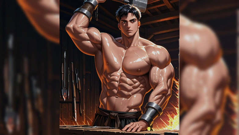 Erotic Man: 性感的同性恋铁工人 ai 幻灯片