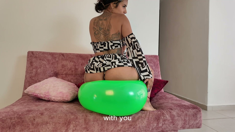 Mhara Hills: Popping a Large Balloon with His Butt