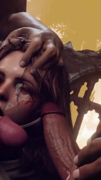 Elden Ring's Maiden Melina Gets Covered with Cum While Her Face Gets Cockslapped by 3 Guys - 60 Fps