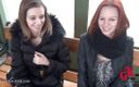 German Kink: Redhead babe masturbating outdoor