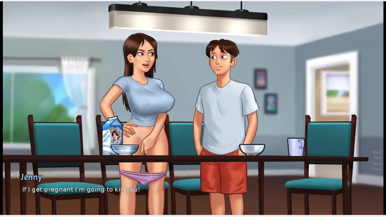 XXX Games Bunk: Sommarsaga - spel - rollspel - Jenny sexscener i sovrum och middagsbord