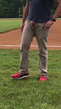 Jerking off on the Baseball Field by Home Plate