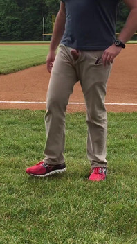 Jerking off on the Baseball Field by Home Plate