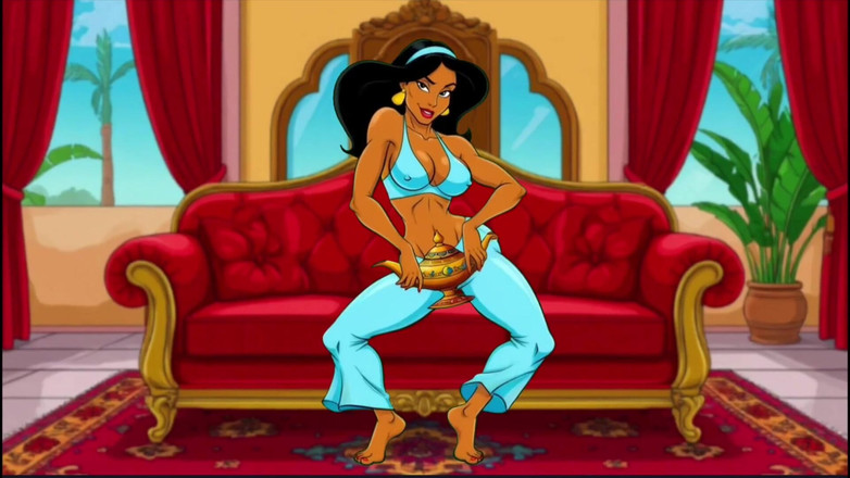 Octopussy Lovers Club: Putri Jasmine, Aladdin istri cuckolded. Parodi kartun