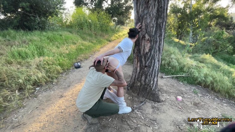 Let them watch: Public Bareback Hung Latino Fucks Raw Caught Outside Juven