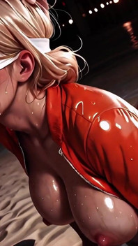 Fast Action - Blindfolded Beach Blonde - Deepthroat, Tongue and Facial Until the Sun Goes Down