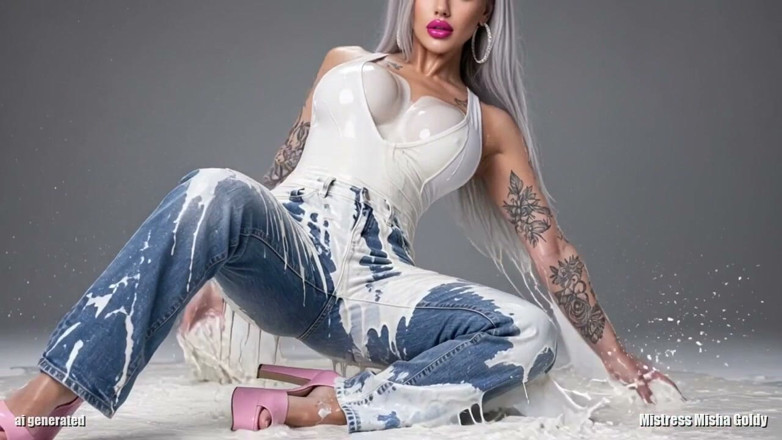Goddess Misha Goldy: 나갈래? 먼저 네가 새는 거 삼켜.