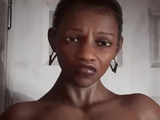 Ebony Woman Big Tits Round Ass and Slim Tatoo Man