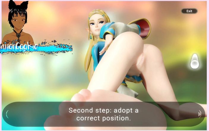 Manor Cookie: ロイヤルトレーニング - ゼルダが浮遊灯を作って自慰行為をして自分とヤってる