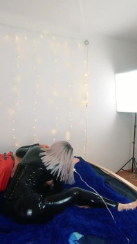 Backstage of Pretty Lesbian Fetish Girls Doing Sex Video. Positive Femdom, Sex Play, Latex Leather