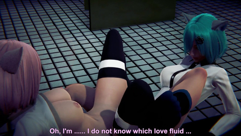 Waifu club 3D: Dua gadis kampus neko menggosok memek mereka dan muncrat bersama-sama
