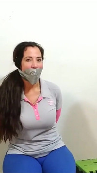 Grounding stepmom with bondage