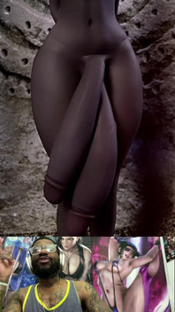 Big Breast Dark Elf Shows You Her Double Futa Cock for You to Suck on