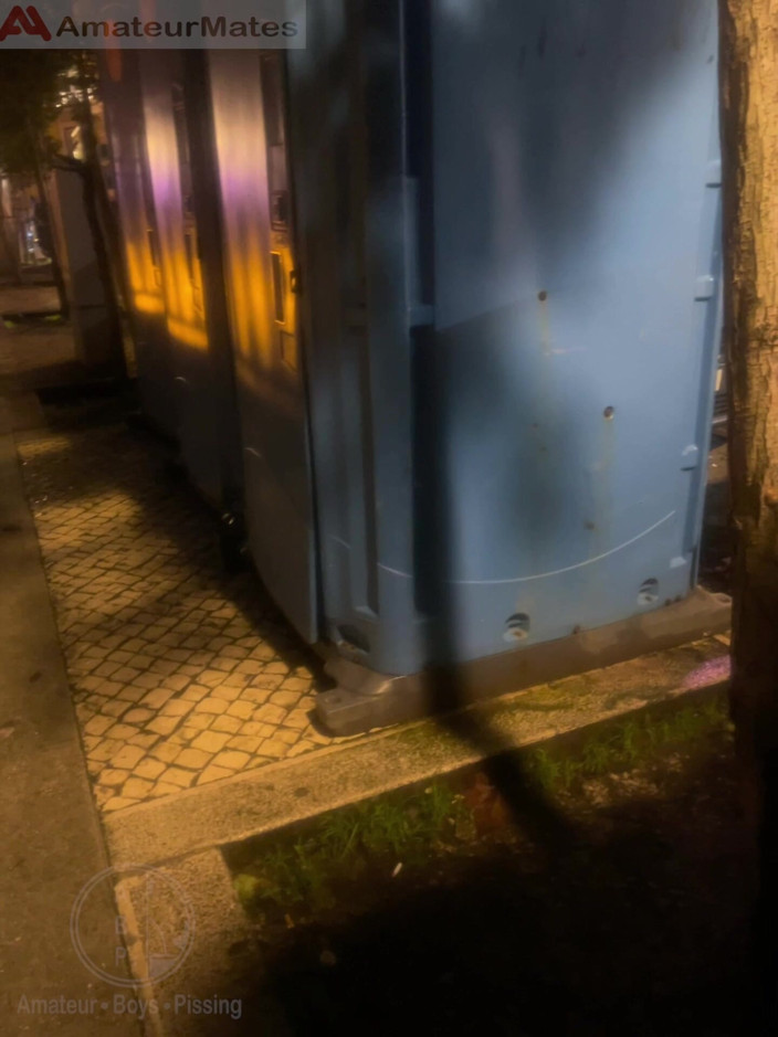 AmateurBoysPissing: Amateur Boy Opens Street Public Toilets, Catches His Ginger Friend...